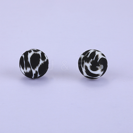 Printed Round Silicone Focal Beads SI-JX0056A-90-1