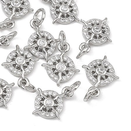 SHEGRACE Brass Micro Pave Cubic Zirconia Charms XGRQ3P012-596P-1