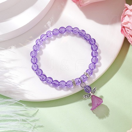 Transparent Plastic Beaded Stretch Bracelets for Children BJEW-JB11507-04-1