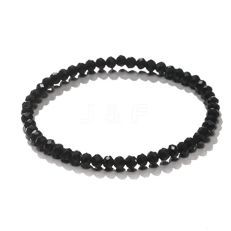 4mm Prism Faceted Rondelle Glass Beaded Stretch Bracelets for Women LS-EH2213-1-1