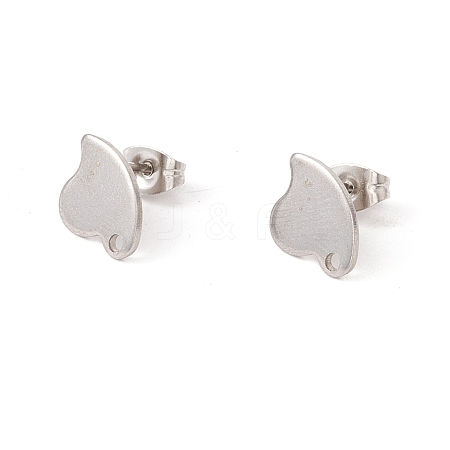 Non-Tarnish 201 Stainless Steel Stud Earring Findings with Hole EJEW-A071-07P-1