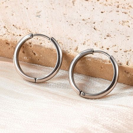 201 Stainless Steel Hoop Earrings LS-EJEW-P304-15B-P-1