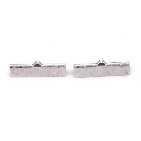 Tarnish Resistant 304 Stainless Steel Ribbon Crimp Ends STAS-P249-29A-P-1