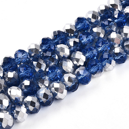 Electroplate Transparent Glass Beads Strands LS-EGLA-A034-T8mm-M03-1