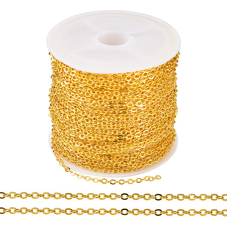 Brass Coated Iron Flat Cable Chains CH-TAC0007-02G-1