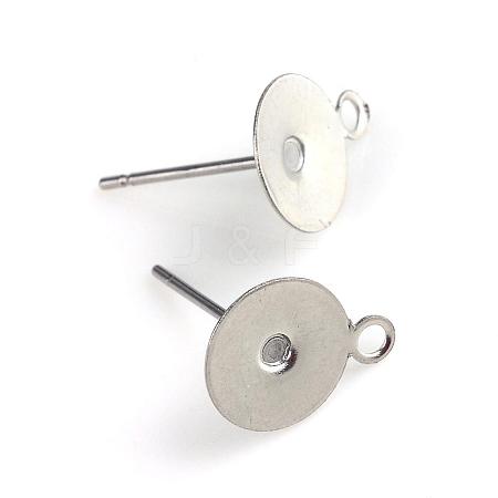 304 Stainless Steel Stud Earring Settings STAS-T003-6mm-1