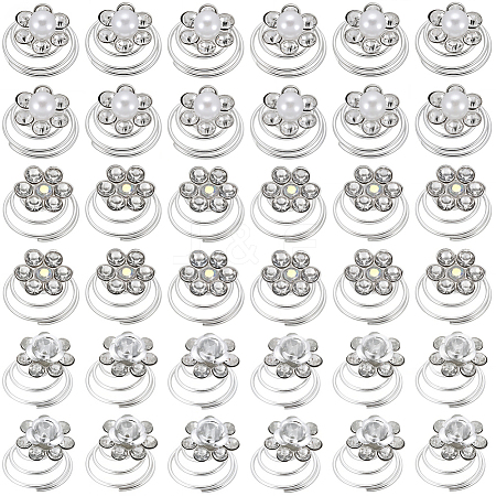 60Pcs 3 Styles Spiral Hair Pin Coil Iron Hair Accessories OHAR-SP0001-10B-1