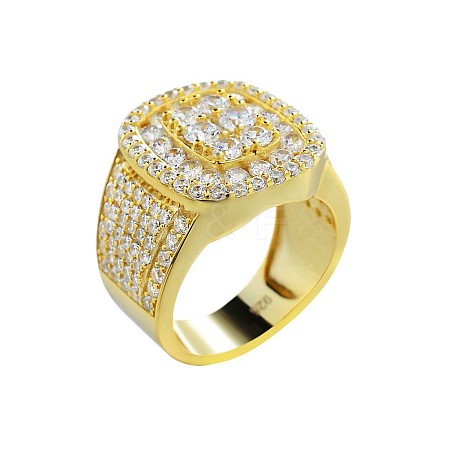 Square Alloy with Crystal Rhinestone Finger Rings FS-WG4A2D8-39-1