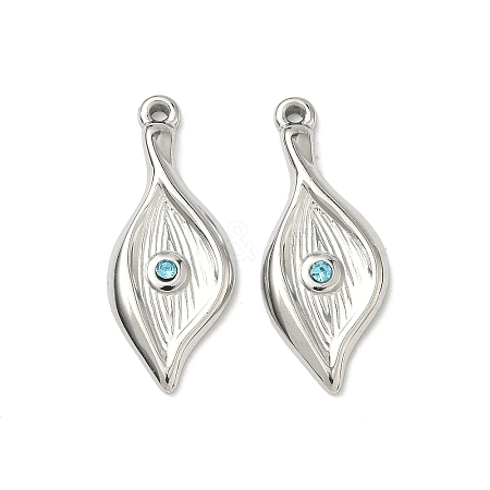 304 Stainless Steel Rhinestone Pendants X-STAS-L308-10P-1
