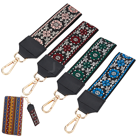 WADORN 4Pcs 4 Color Polyester Wristlet Short Bag Straps AJEW-WR0001-83-1