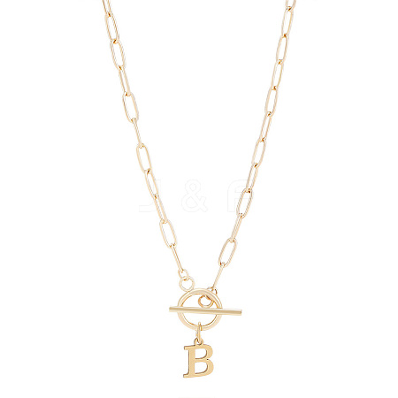 304 Stainless Steel Letter Pendant Necklaces NJEW-LP0001-52B-G-1