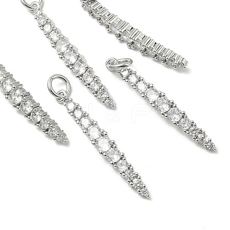 SHEGRACE Brass Micro Pave Cubic Zirconia Pendants XGRQ3D297-502P-1