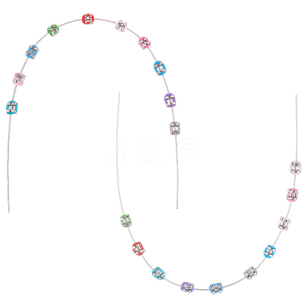 2Pcs Rubber Temporary Tooth Decoration with Stainless Steel Wires AJEW-WH0752-118-1