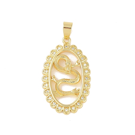 Brass Micro Pave Clear Cubic Zirconia Pendants KK-E111-36B-G-1