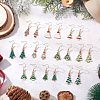 10 Pairs Alloy Enamel Christmas Tree Dangle Earrings EJEW-JE06538-1