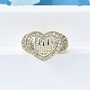 Brass Micro Pave Clear Cubic Zirconia Cuff Rings for Women RJEW-G347-01G-3