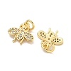 Brass Micro Pave Clear Cubic Zirconia Charms KK-Z044-15A-2