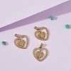 3Pcs Religion Theme Brass Micro Pave Clear Cubic Zirconia Pendants KK-SZ0005-52-3