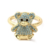 Rack Plating Brass Micro Pave Cubic Zirconia Finger Ring RJEW-C072-32B-02G-2