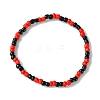 3Pcs 3 Styles Round Glass Seed Beaded Stretch Bracelet Sets BJEW-JB10749-01-3