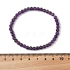 Natural Amethyst Round Bead Stretch Bracelets BJEW-L594-B08-3