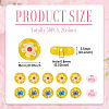 50Pcs 2 Colors Handmade Millefiori Lampwork Beads LAMP-TADJ0001-03C-3