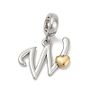 Brass European Dangle Charms KK-Z097-01W-GP-1