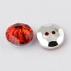 2-Hole Taiwan Acrylic Rhinestone Flat Round Buttons BUTT-F015-27mm-M-2