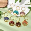 7Pcs 7 Styles Chakra Theme Tree of Life Alloy Gemstone Keychain KEYC-JKC00967-2