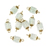 10Pcs Transparent Crackled Glass Cube Connector Charms PALLOY-JF03945-4