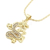 Brass Micro Pave Clear Cubic Zirconia Pendant Necklaces NJEW-Z035-05A-G-2