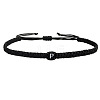 Adjustable Handmade Woven Waxed Cord Braided Bracelets with Acrylic Letter Beads LS-OI4298-16-1