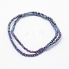 Electroplate Opaque Glass Beads Strands X-EGLA-J144-FP-B01-2