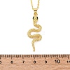 Brass Micro Pave Green Cubic Zirconia Snake Pendant Necklaces NJEW-S438-02E-G-5