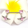 316L Surgical Stainless Steel Heart Wings Nipple Rings WG4E032-03-1