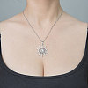 Non-Tarnish 201 Stainless Steel Hollow Sun Pendant Necklace NJEW-OY002-21-2