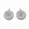 Brass Micro Pave Cubic Zirconia Pendants KK-R133-020P-NF-1