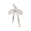 Bowknot Rack Plating Brass Micro Pave Clear Cubic Zirconia Pendants KK-U021-10P-02-1