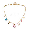 304 Stainless Steel Starfish & Shell & Conch Pendant Necklaces NJEW-N063-01G-4