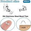 600Pcs 304 Stainless Steel Bead Tips STAS-PH0005-84-3
