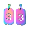 Ion Plating(IP) 304 Stainless Steel Pendants STAS-O127-A03-4