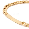 Ion Plating(IP) 304 Stainless Steel Curb Chain with Bar Link Bracelet for Men Women X-BJEW-F428-01B-G-3