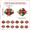24Pcs 12 Styles Thanksgiving Day Cute Printed Alloy Pendants ENAM-SC0005-20-2