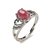 Oval Natural Rhodonite Adjustable Rings RJEW-Q818-01P-04B-2