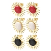Sun Brass Stud Earrings EJEW-D352-02G-2