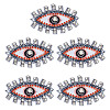 5Pcs Evil Eye Cloth Embroidered Appliques FIND-FG0003-07A-1