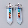 Opalite with Synthetic & Natural Mixed Stone Chakra Big Pendants G-E415-A04-1