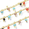 Handmade Glass Beaded Chains CHC-E019-09L-G-1