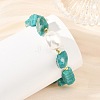 Raw Natural Amazonite and Oval Shell Pearl Beaded Bracelets BJEW-JB14389-2