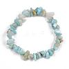 Unisex Chip Natural Flower Amazonite Beaded Stretch Bracelets BJEW-S143-26-2